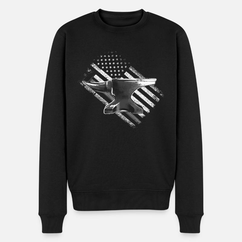 Amboss Schmied - Männer Premium Bio Pullover - Schwarz