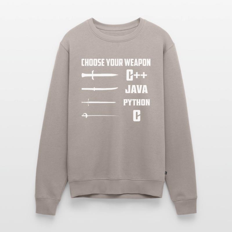 Choose Your Weapon C++, Java, Python, C Coding Pro Männer Premium Bio Pullover