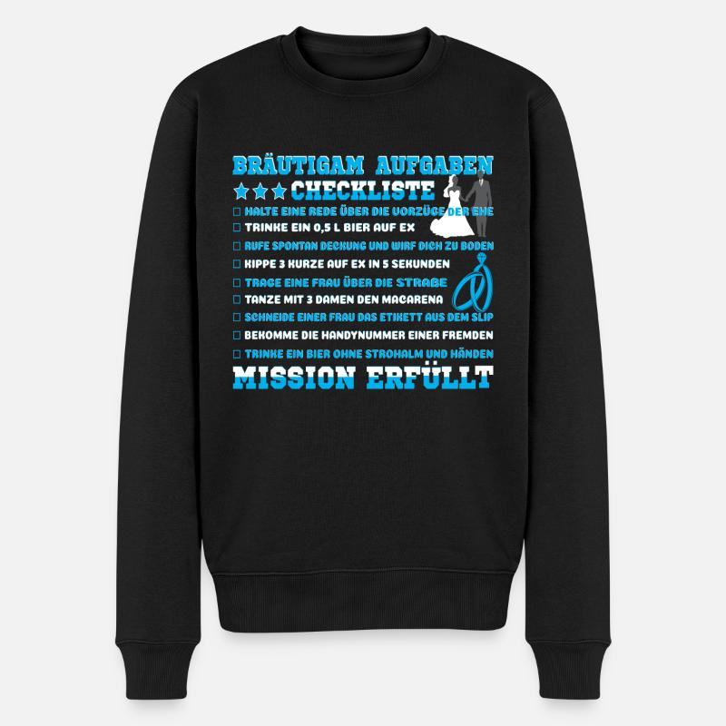 Junggesellenabschied Aufgabenliste - Männer Premium Bio Pullover - Schwarz