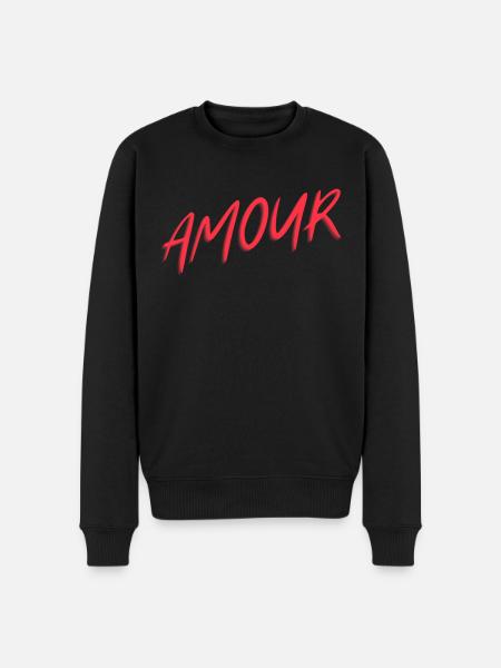 "Amour" red, design t-shirt - Men's Premium Organic Jumper - black