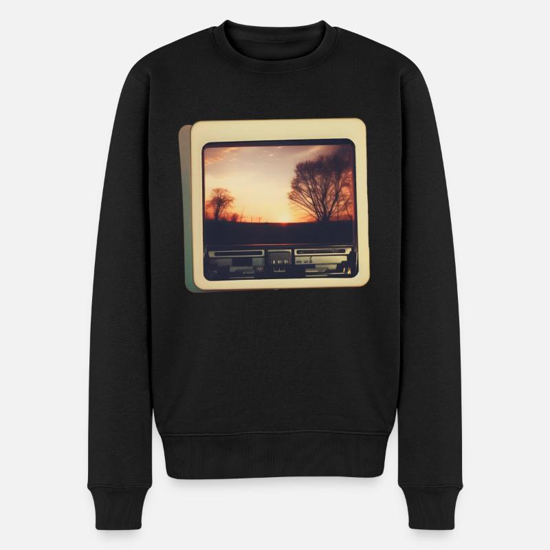 Nostalgischer Horizont - Männer Premium Bio Pullover - Schwarz