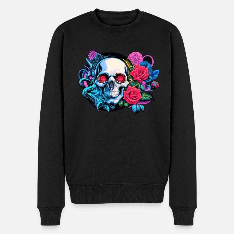 Skulls 'n' Roses - The Buket - Männer Premium Bio Pullover - Schwarz