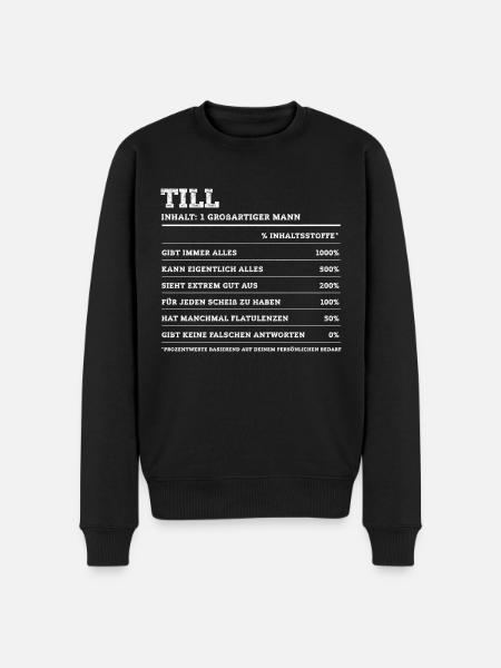 Till Großer Mann First name - Men's Premium Organic Jumper - black