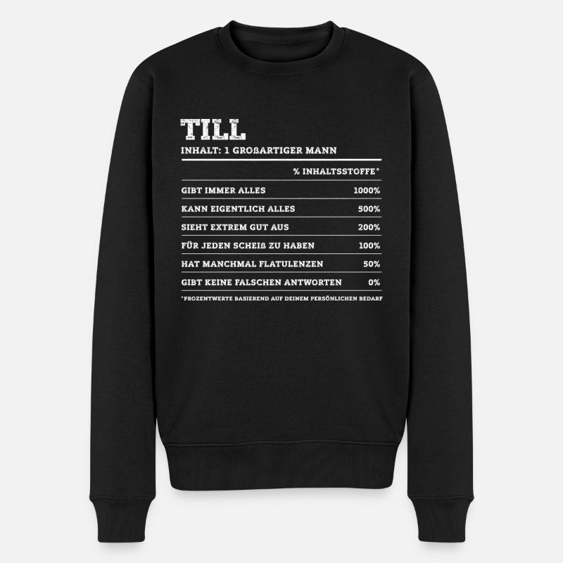 Till Großer Mann Prénom - Pull Premium bio Homme - noir