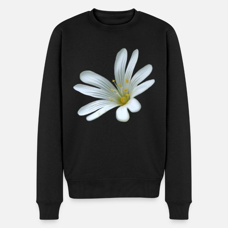 Starweed à fleurs blanches - Pull Premium bio Homme - noir