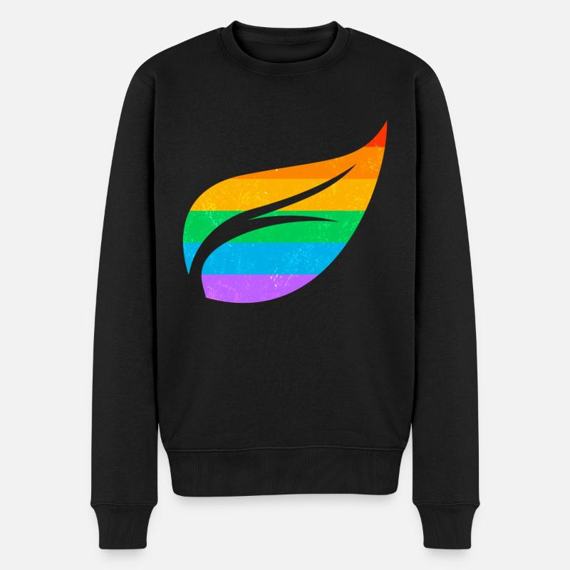 Gay Pride Parade LGBTQ+ Rainbow Flag Body Positive - Männer Premium Bio Pullover - Schwarz