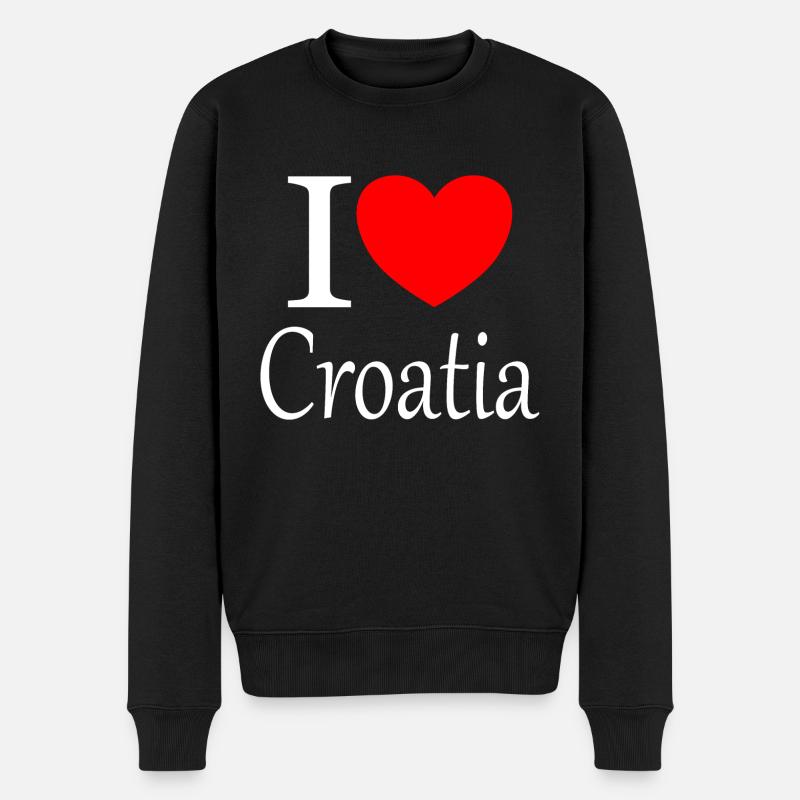 J’aime la Croatie - Pull Premium bio Homme - noir