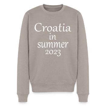 Croatia in summer 2023 - Men's Premium Organic Jumper - taupe - Front - Nico (187cm)