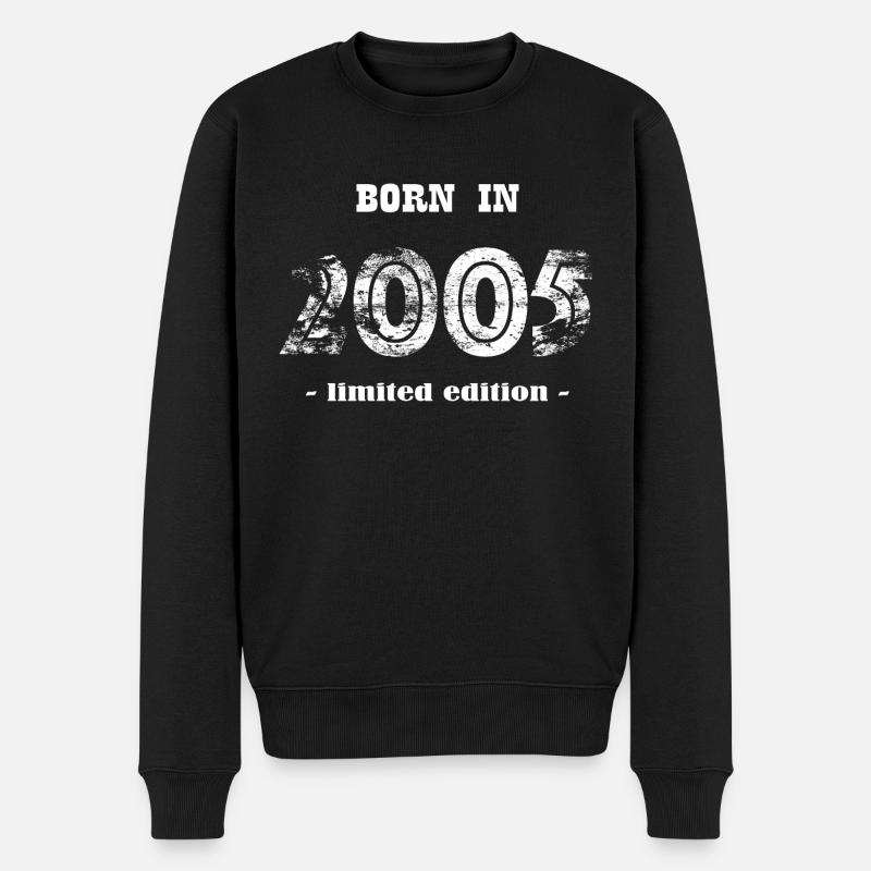 BORN IN 2005 - limited edition - Männer Premium Bio Pullover - Schwarz