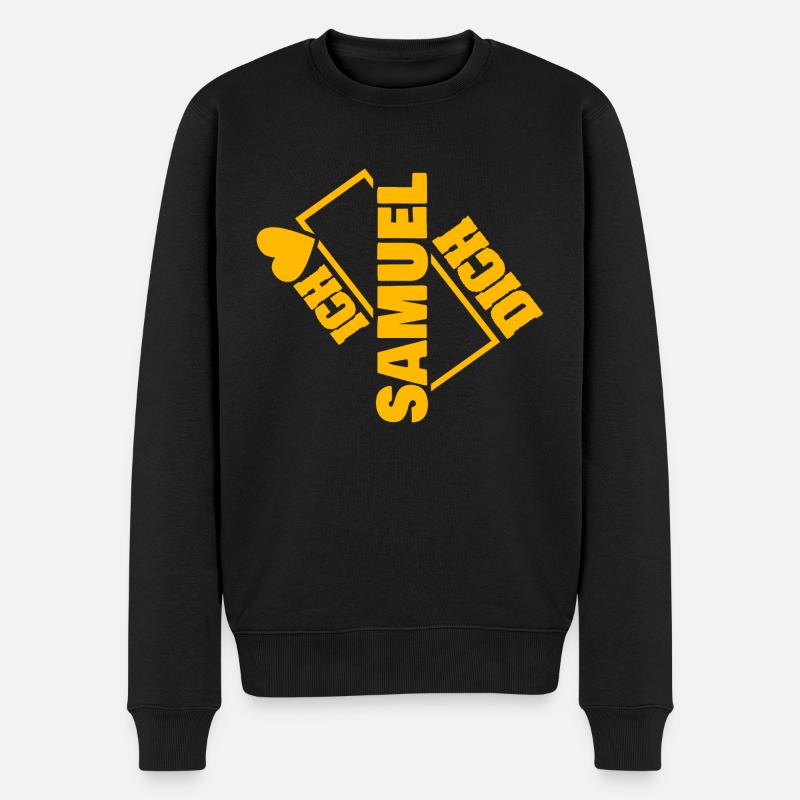 Amants pour Samuel Couple Love - Pull Premium bio Homme - noir