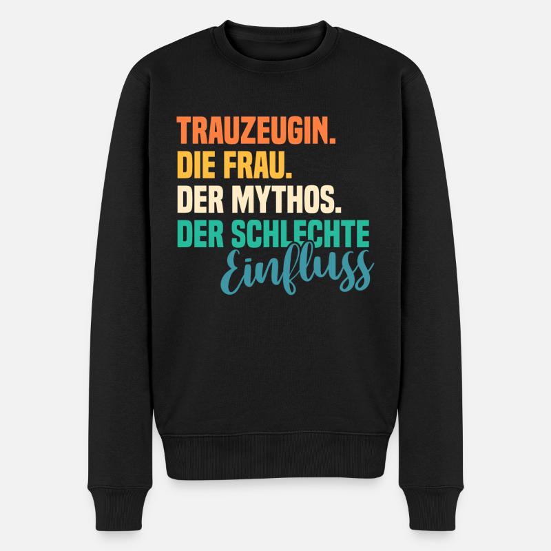 Hochzeit Junggesellenabschied Trauzeugin - Männer Premium Bio Pullover - Schwarz