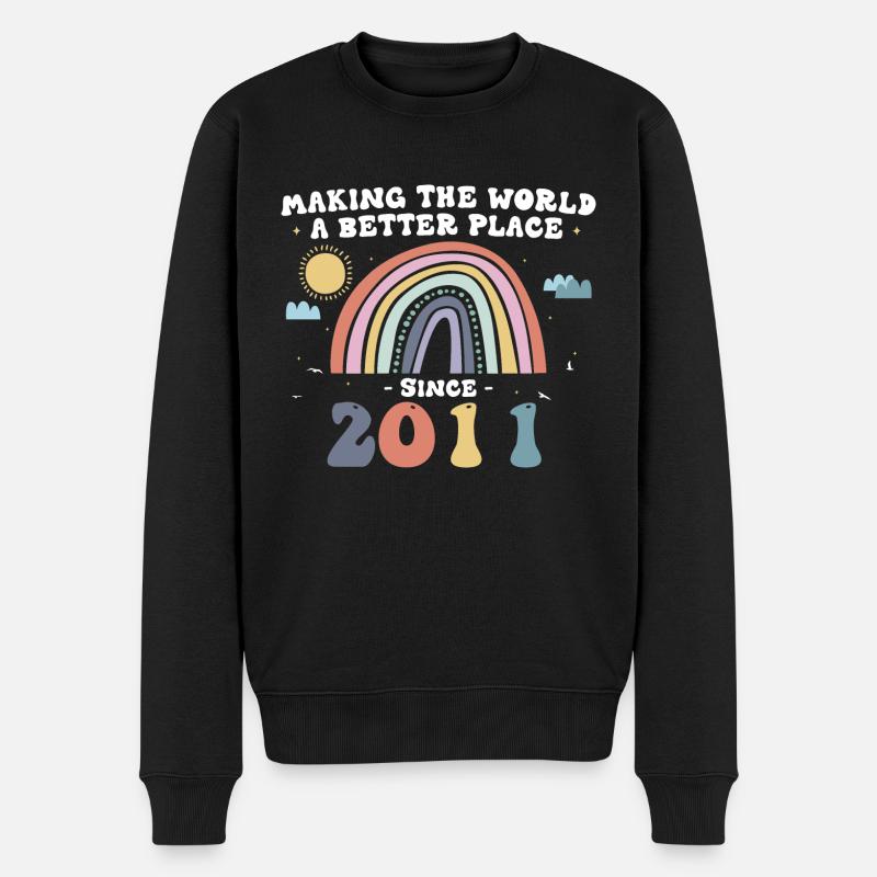 Die Welt zu einem besseren Ort machen seit 2011, 12. - Männer Premium Bio Pullover - Schwarz