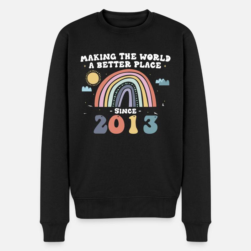 Die Welt zu einem besseren Ort machen seit 2013, 10. - Männer Premium Bio Pullover - Schwarz