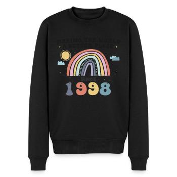 Making The a World Better Place Since 1998, 25th - Men's Premium Organic Jumper - black - Front - Nico (187cm)