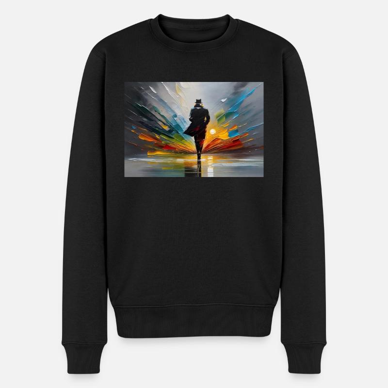 Licht am Ende des Tunnels - Männer Premium Bio Pullover - Schwarz