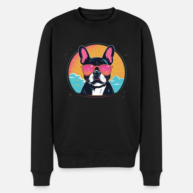 Französische Bulldogge - Männer Premium Bio Pullover - Schwarz