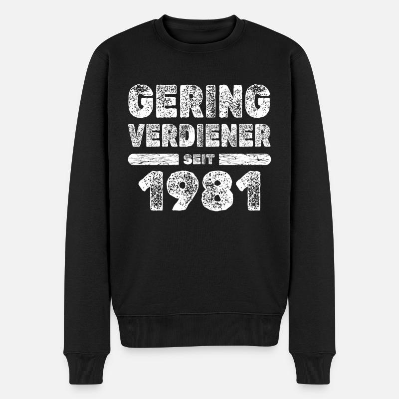 Spruch 1981 - Männer Premium Bio Pullover - Schwarz