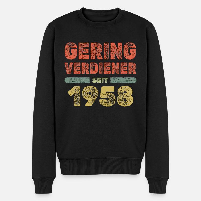 1958 - Männer Premium Bio Pullover - Schwarz
