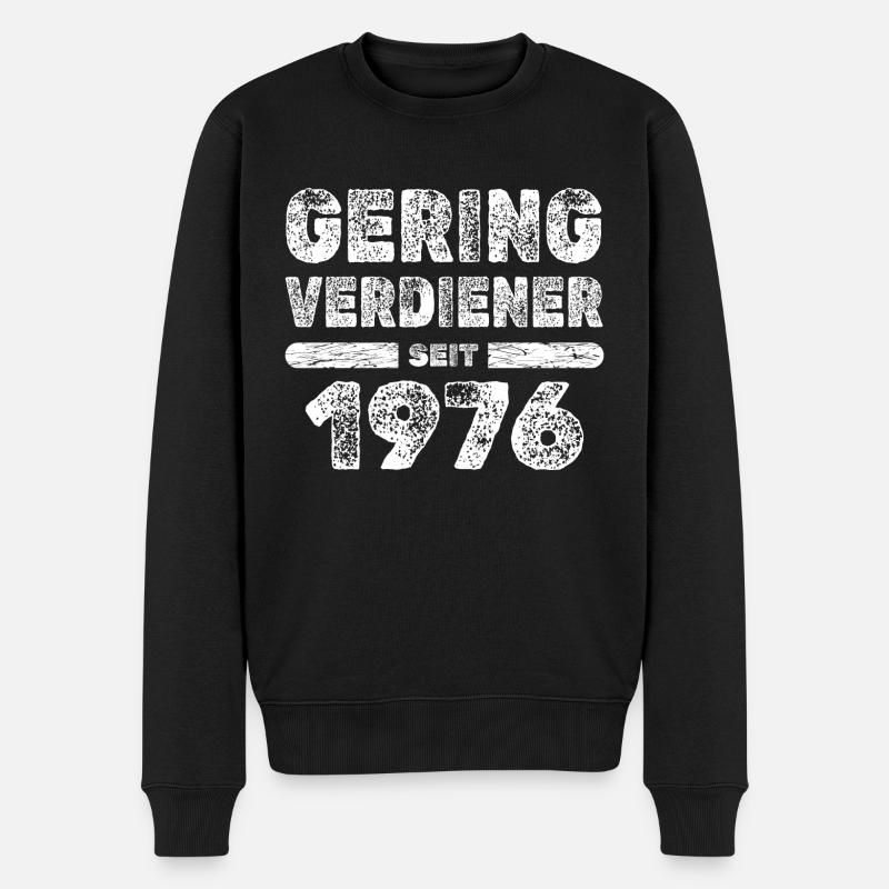 Spruch 1976 - Männer Premium Bio Pullover - Schwarz