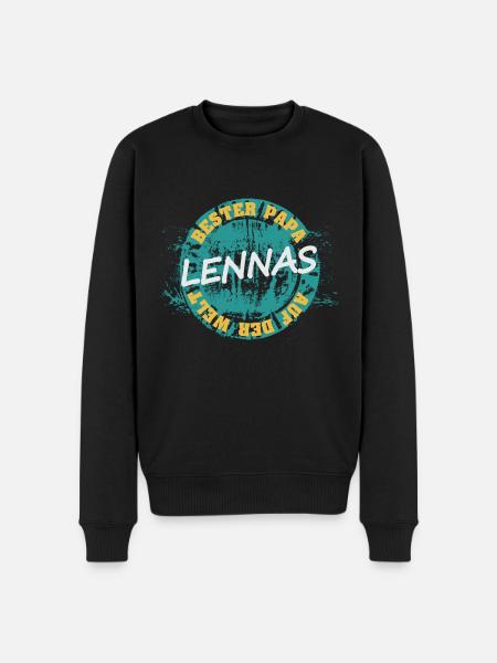 Lennas - Männer Premium Bio Pullover - Schwarz