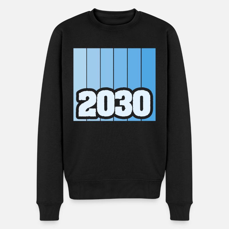 Zahl 2030 - Männer Premium Bio Pullover - Schwarz