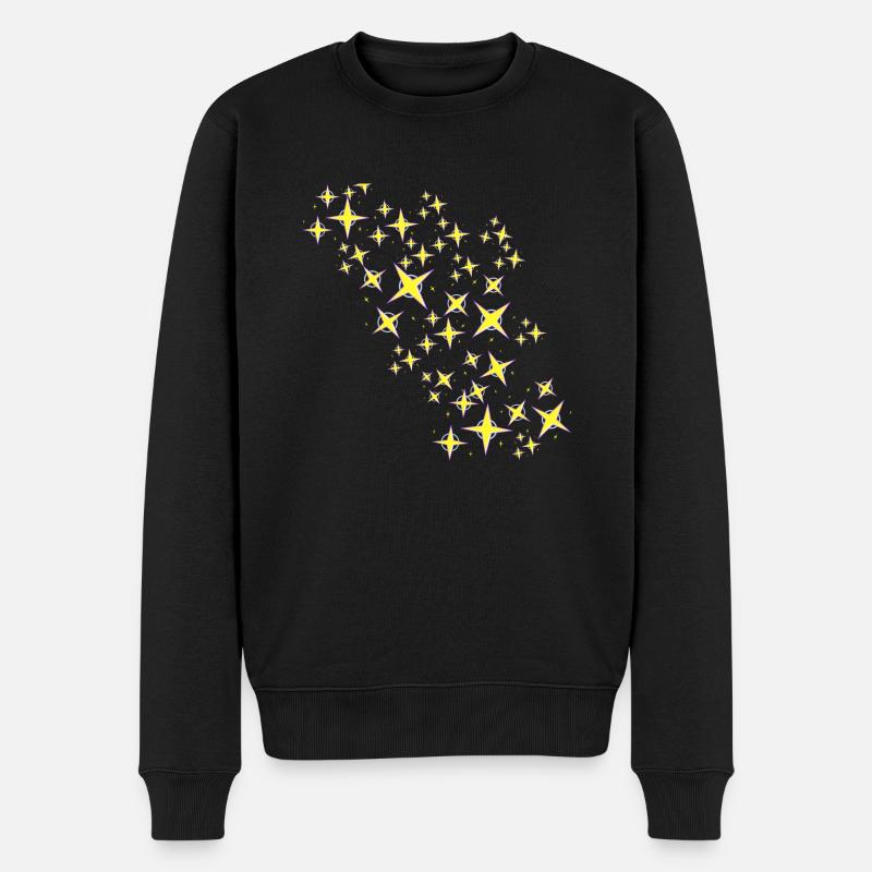 Sterne, gelbe Sterne, Stern, illustration - Männer Premium Bio Pullover - Schwarz