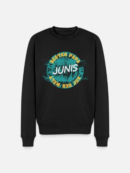 Geschenk für Junis - Männer Premium Bio Pullover - Schwarz