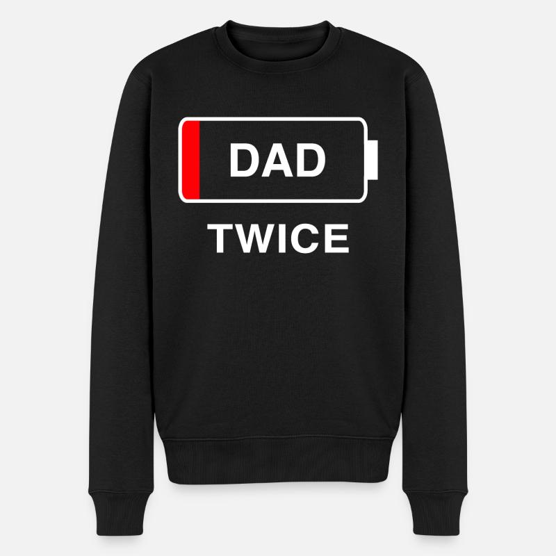 Zweimal Papa - Männer Premium Bio Pullover - Schwarz