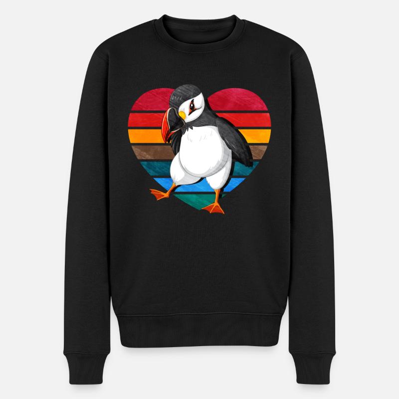 Geschenk für Atlantische Papageientaucher - Männer Premium Bio Pullover - Schwarz