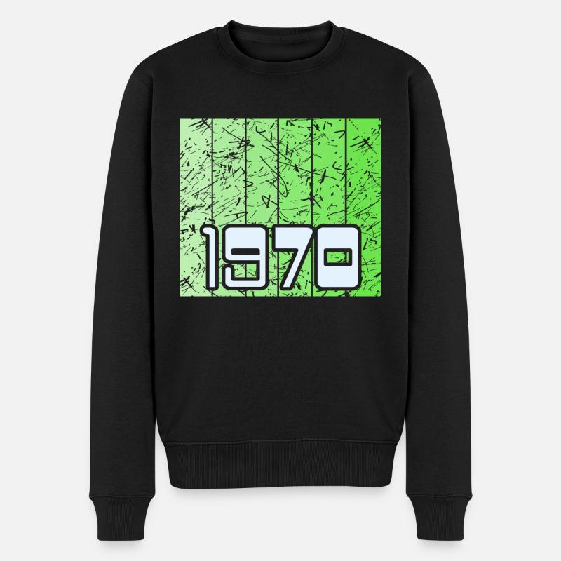 Retro 1970 - Männer Premium Bio Pullover - Schwarz