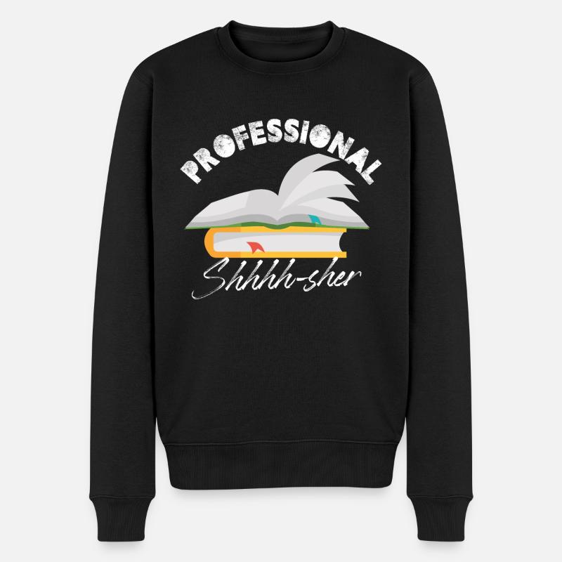 Professional Shhhh-Sher Bookworm Library Assistant - Männer Premium Bio Pullover - Schwarz
