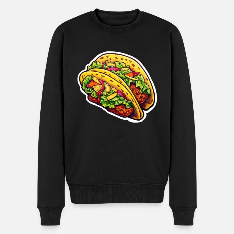 Taco doppelt - Männer Premium Bio Pullover - Schwarz