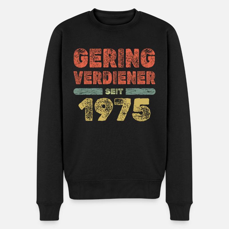 Geringverdiener 1975 - Männer Premium Bio Pullover - Schwarz