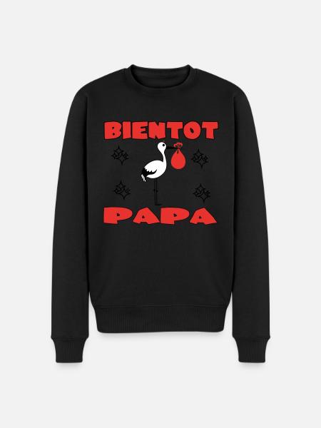 BIENTOT PAPA - Pull Premium bio Homme - noir