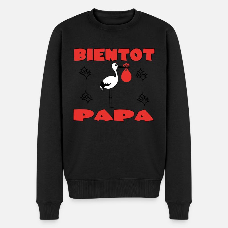 BIENTOT PAPA - Pull Premium bio Homme - noir