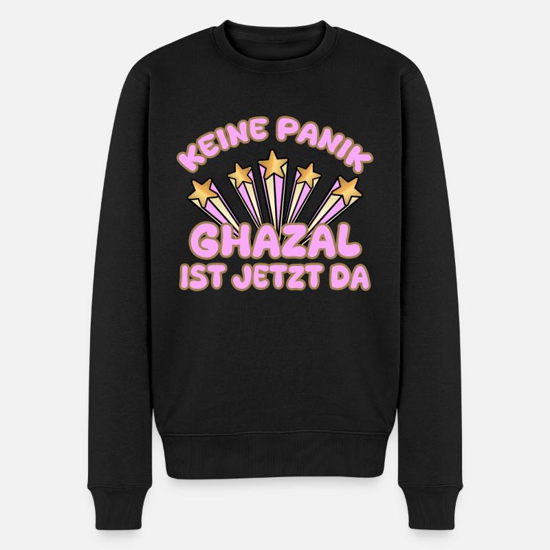Frauenname Ghazal - Männer Premium Bio Pullover - Schwarz
