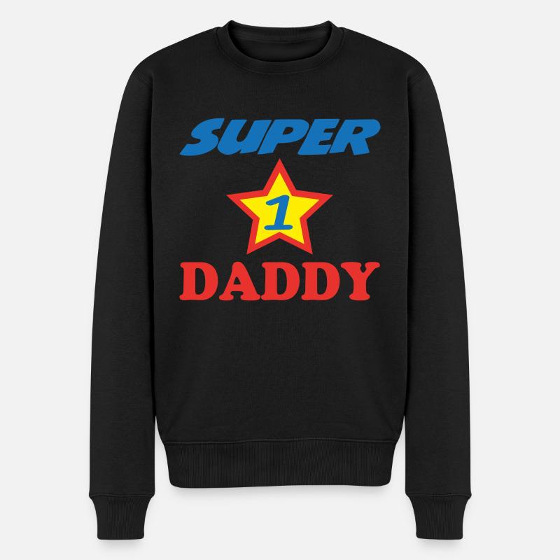 SUPER PAPA - Männer Premium Bio Pullover - Schwarz