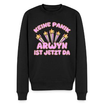 Arwyn comme nom de femme - Pull Premium bio Homme - noir - Devant - Nico (187cm)