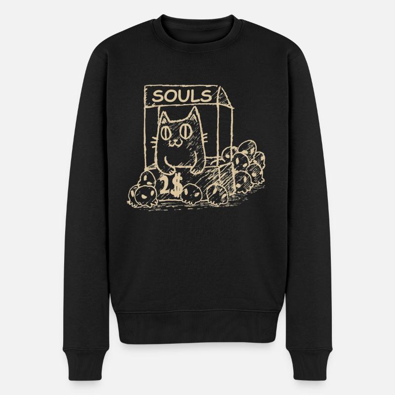 Chat Gothique Goth Halloween - Pull Premium bio Homme - noir