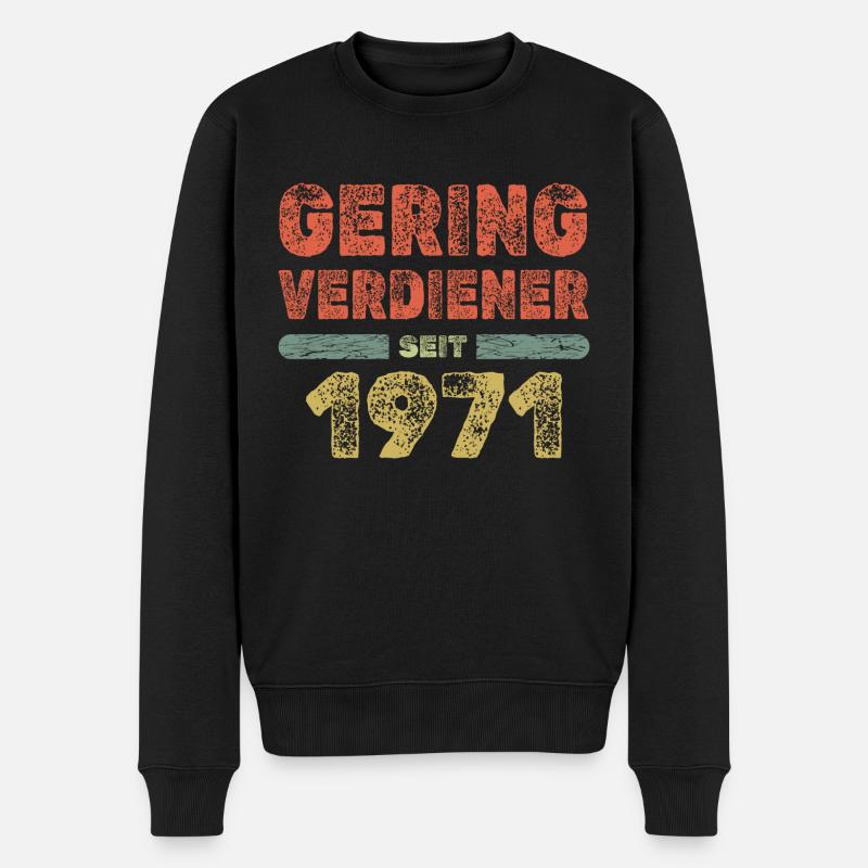Spruch 1971 - Männer Premium Bio Pullover - Schwarz