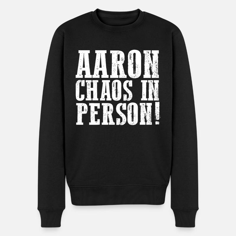 Prénom Aaron - Pull Premium bio Homme - noir