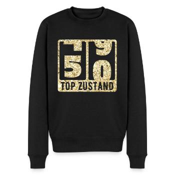 Goldene 50 Jahre Kilometerzähler zum 50 Geburtstag - Männer Premium Bio Pullover - Schwarz - Vorne - Nico (187cm)