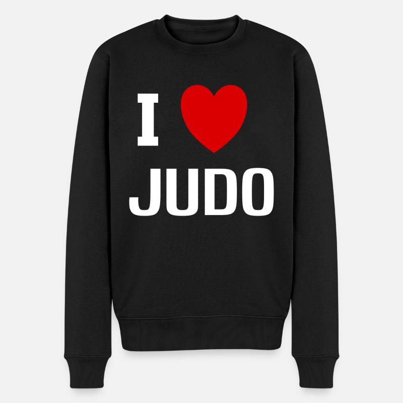 I love Judo - Pull Premium bio Homme - noir
