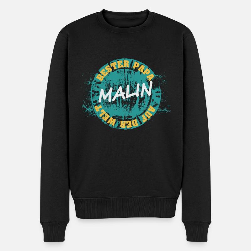 Father's Day Malin - Men's Premium Organic Jumper - black