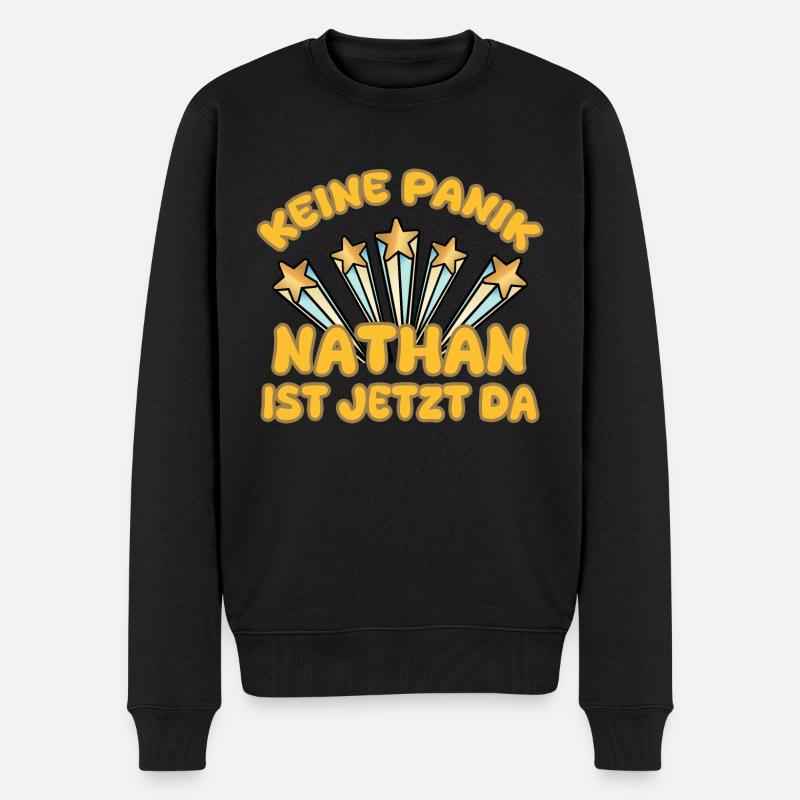 Geschenk für Nathan - Männer Premium Bio Pullover - Schwarz