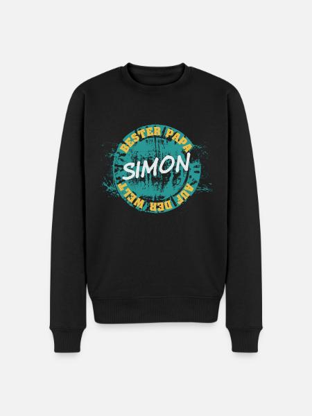 Father's Day Simon - Men's Premium Organic Jumper - black
