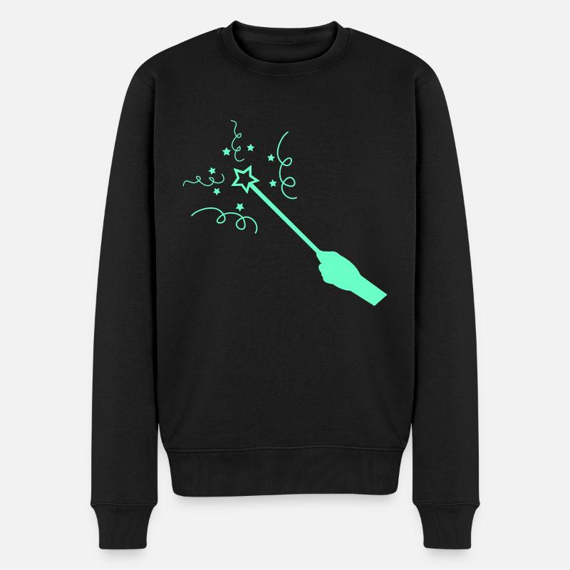 zauberstab - Männer Premium Bio Pullover - Schwarz