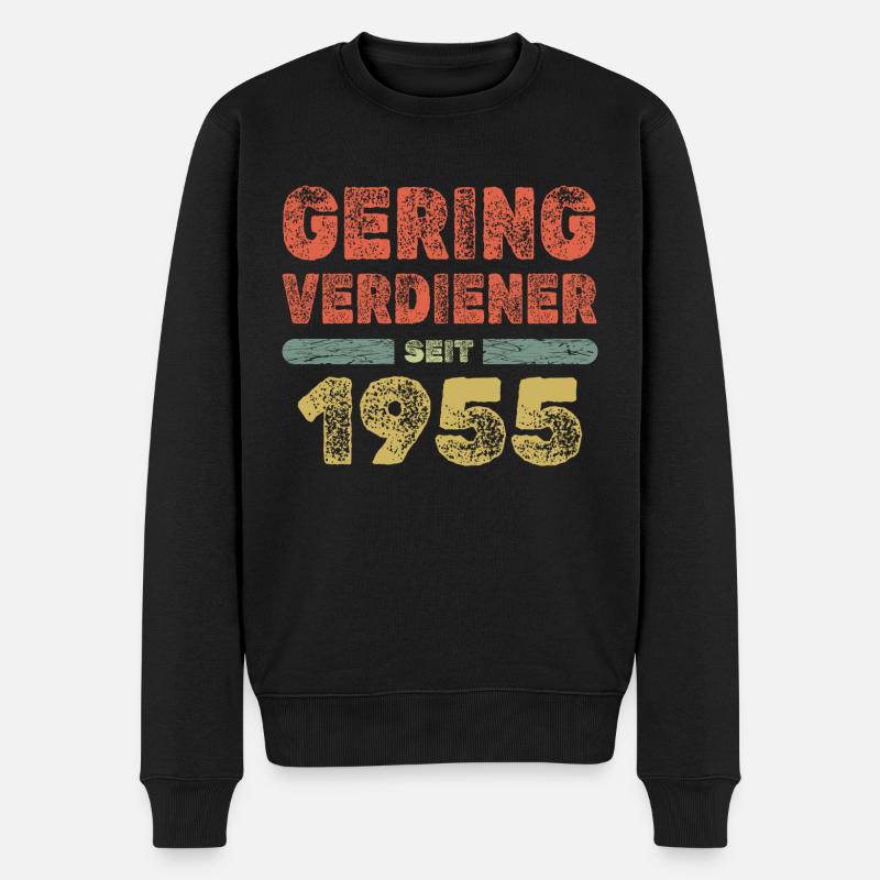 Geringverdiener 1955 - Männer Premium Bio Pullover - Schwarz