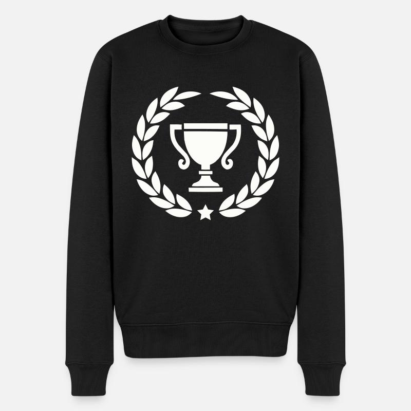 pokal lorbeerkranz - Männer Premium Bio Pullover - Schwarz
