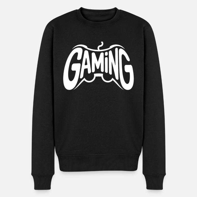 Gaming - Cooles Controller-Logo - Männer Premium Bio Pullover - Schwarz